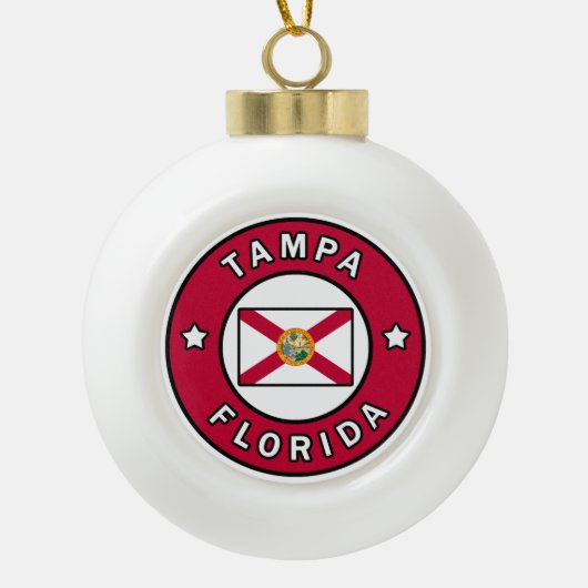 Tampa Florida Keramik Kugel-Ornament (Vorderseite)