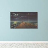 Tampa, Florida - Mondlichtansicht der Gandy-Brücke Leinwanddruck (Insitu (Holzboden))