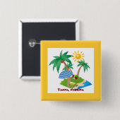Tampa, Florida, Palmen und Sonne Button (Vorne & Hinten)