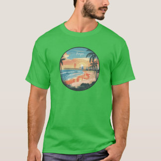 Tampa Florida Panoramablick Tampa Beach Sonnenunte T-Shirt