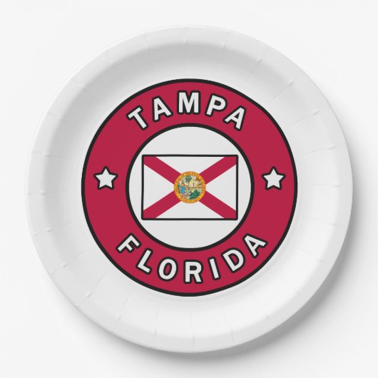 Tampa Florida Pappteller (Vorderseite)