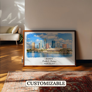 Tampa Florida Poster, Aquarell, Maßgeschneidert Poster