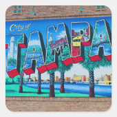 Tampa .Florida Quadratischer Aufkleber (Vorderseite)