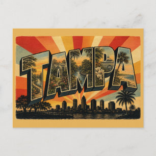 Tampa Florida Reise Vintage Kunst Postkarte