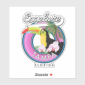 Tampa Florida Retro-Logo entdecken Aufkleber (Blatt)