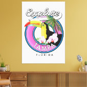 Tampa Florida Retro-Logo entdecken Leinwanddruck (Insitu (Wohnzimmer))