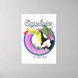 Tampa Florida Retro-Logo entdecken Leinwanddruck