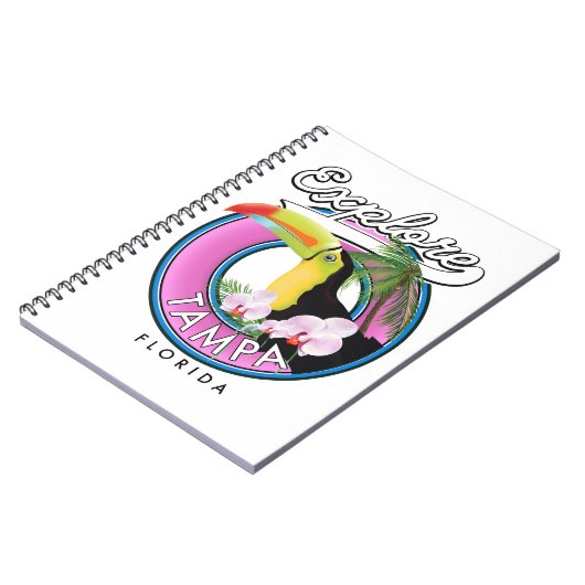 Tampa Florida Retro-Logo entdecken Notizblock (Linke Seite)