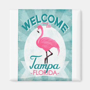 Tampa Florida Rosa Flamingo - Vintage Retro Reise Magnet