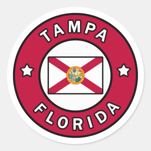 Tampa Florida Runder Aufkleber (Vorderseite)