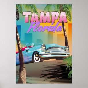 Tampa Florida schönes Reiseplakat. Poster