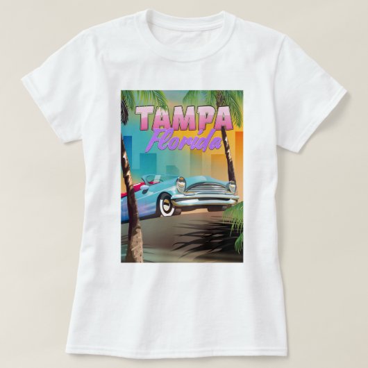 Tampa Florida schönes Reiseplakat. T-Shirt (Design vorne)