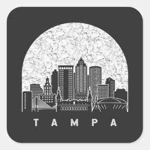 Tampa Florida Skyline Quadratischer Aufkleber