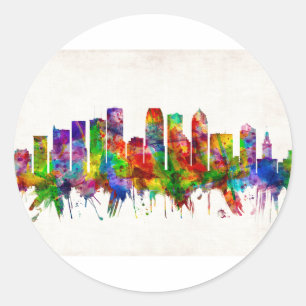 Tampa Florida Skyline Runder Aufkleber