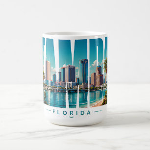 Tampa Florida Skyline Stadtname Küstenreise Kaffeetasse