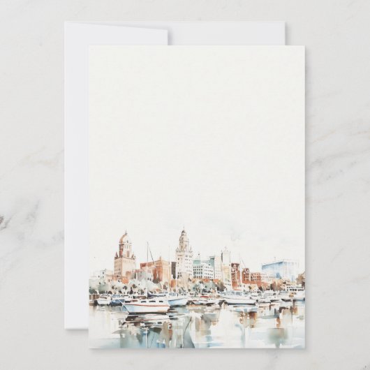 Tampa Florida Skyline Wasserfarbe Paare Dusche Einladung (Rückseite)