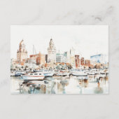 Tampa Florida Skyline Watercolor Hochzeitsempfang Begleitkarte (Rückseite)