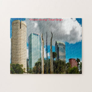 Tampa Florida Skyline. Weihnachtsgrüße Puzzle