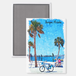 Tampa Florida Sommer-Aquarellmalerei Magnet