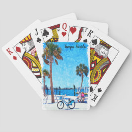 Tampa Florida Sommer Aquarellmalerei  Spielkarten
