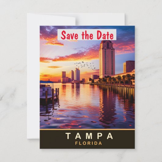 Tampa, Florida, Travel Postcard, Save The Date (Vorderseite)