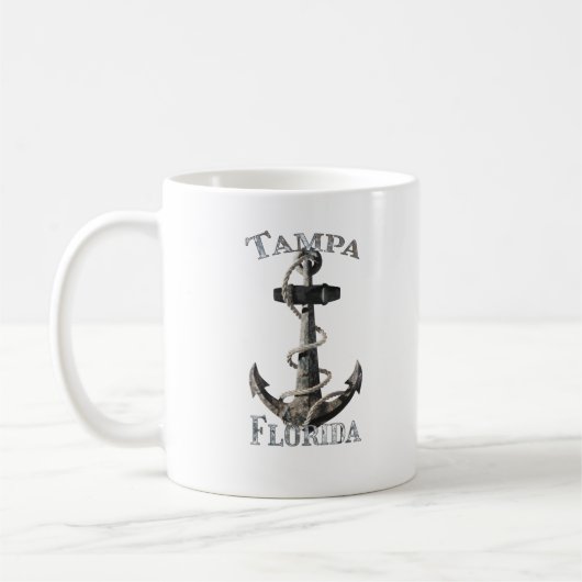 Tampa Florida Vacation Nautical Anchor Segeln Kaffeetasse (Links)