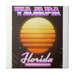 Tampa Florida Vintag 80er Reiseplakat Fliese