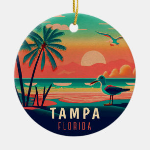 Tampa Florida Vintag Seagull Sunset Souvenirs Keramik Ornament