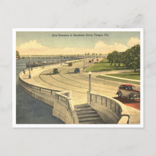 Tampa Florida Vintage East Bayshore Drive 1940er J Postkarte