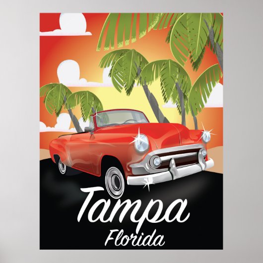 Tampa Florida Vintage Reiseplakat Poster (Vorne)