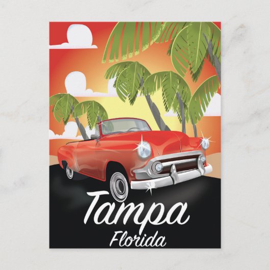 Tampa Florida Vintage Reiseplakat Postkarte (Vorderseite)