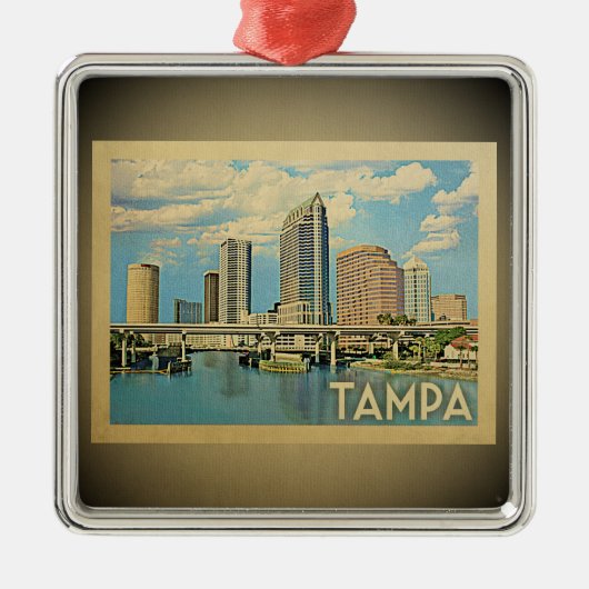 Tampa Florida Vintage Silbernes Ornament (Vorne)
