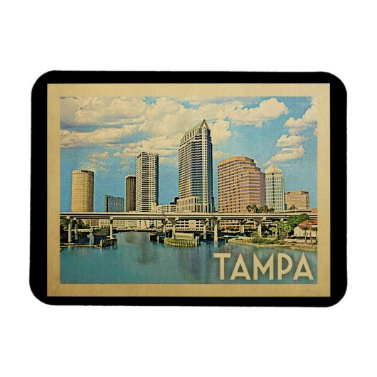 Tampa Florida Vintage Travel Magnet (Horizontal)
