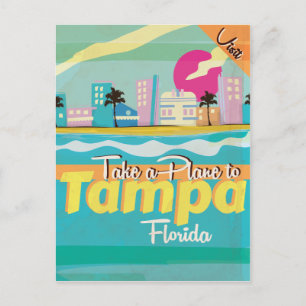 Tampa, Florida Vintage Travel Poster. Postkarte
