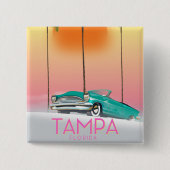 Tampa Florida Vintages Reiseplakat Button (Vorderseite)