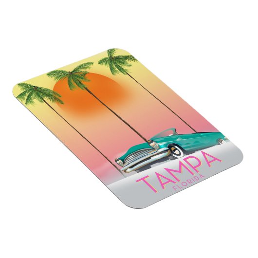 Tampa Florida Vintages Reiseplakat Magnet (Rechte Seite)