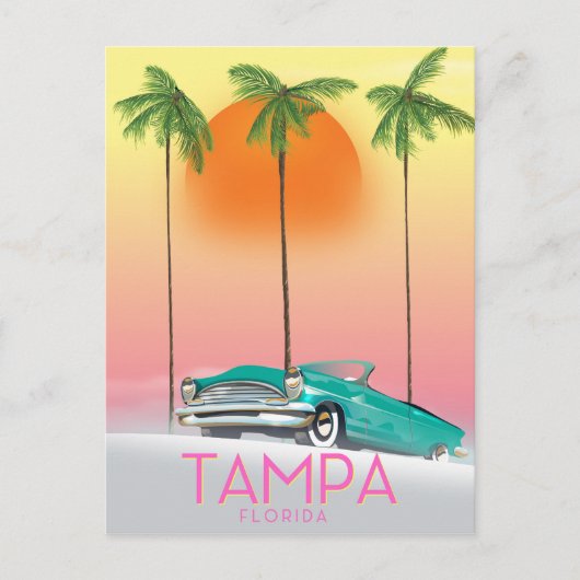 Tampa Florida Vintages Reiseplakat Postkarte (Vorderseite)