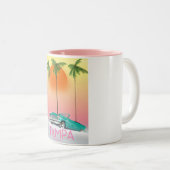Tampa Florida Vintages Reiseplakat Zweifarbige Tasse (VorderseiteRechts)