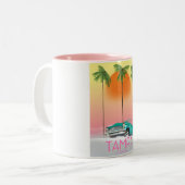 Tampa Florida Vintages Reiseplakat Zweifarbige Tasse (Vorderseite Links)