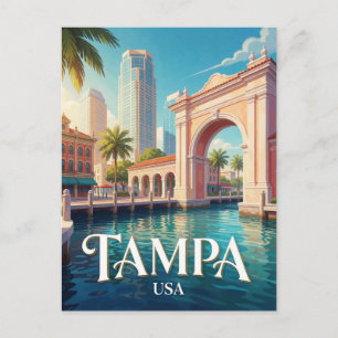 Tampa Florida Wasserfront Skyline Reise Postkarte