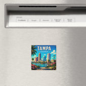 🌴 Tampa Florida Wasserfront und Skyline Magnet (In Situ (Geschirrspüler))