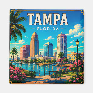 🌴 Tampa Florida Wasserfront und Skyline Magnet