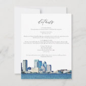 TAMPA FLORIDA Watercolor Skyline Details Karte (Vorderseite)