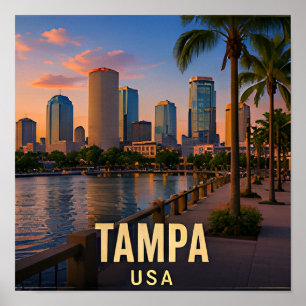 Tampa Florida Waterfront Reise Geschenk Poster