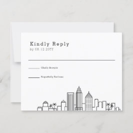 Tampa, Florida Wedding | Stilisierte Skyline-UAWG RSVP Karte