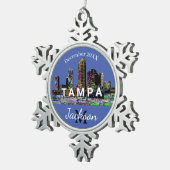 Tampa in Graffiti Schneeflocken Zinn-Ornament (Rechts)