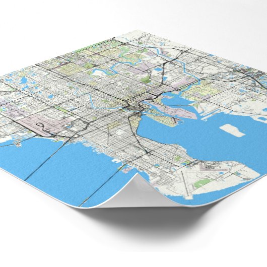 Tampa-Kartenposter Poster (Ecke)