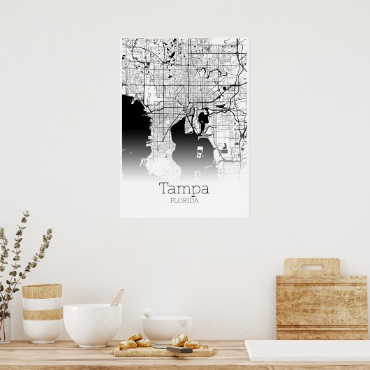 Tampa Map - Florida - City Map Poster (Küche)