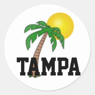 Tampa, Palme Florida Runder Aufkleber