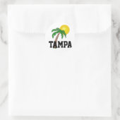Tampa, Palme Florida Runder Aufkleber (Tasche)